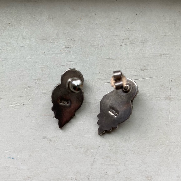 Vintage lapis sterling earrings - Picture 3 of 6